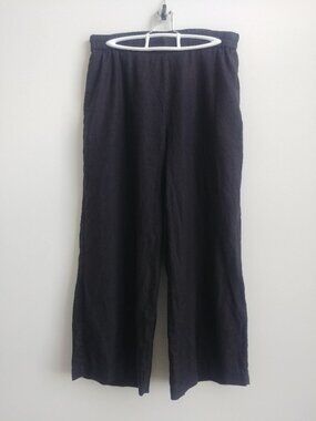 Part Two 100% linen 40 approx Medium dark grey cropped ankle pants wide leg